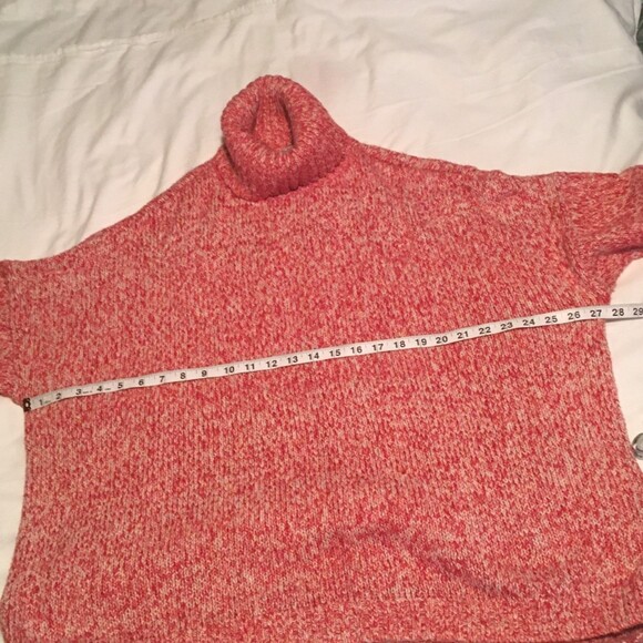 🎯3 for $30🎯 Sweater Womens XXL pink white heather turtleneck 80s 90s Oversized - Picture 4 of 7